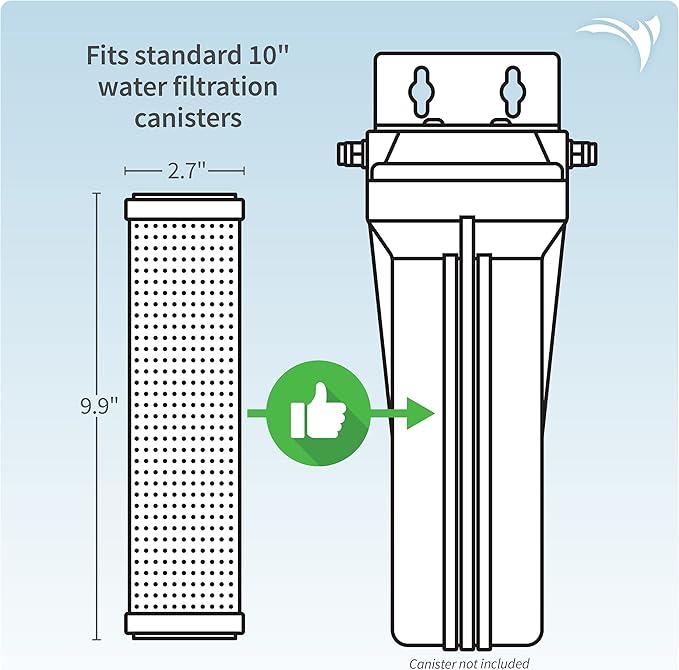 AQUATICLIFE Carbon Plus 10” Carbon Block Water Filter Chlorine Chloramine Reduction Cartridge for Reverse Osmosis Deionization Water Filtration System Units 10x2.5 Water Filters