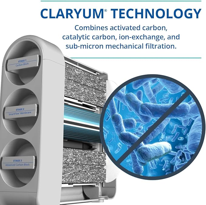 Aquasana SmartFlow Reverse Osmosis Water Filter System - High-Efficiency Under Sink RO Removes up to 99.99% of Fluoride, Arsenic, Chlorine, and Lead - Brushed Nickel Faucet