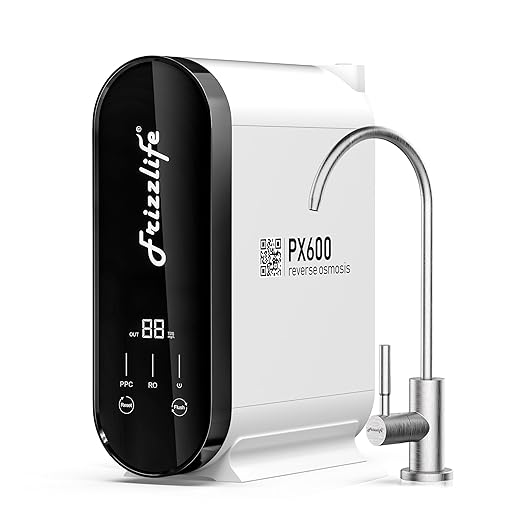 Frizzlife 600GPD Reverse Osmosis Water Filter System, NSF/ANSI 58&53&42&372 Standard, 11 Stage Tankless RO Water Filter, Under Sink Water Filtration, 2:1 Pure to Drain, Reduces TDS, BPA Free, PX600