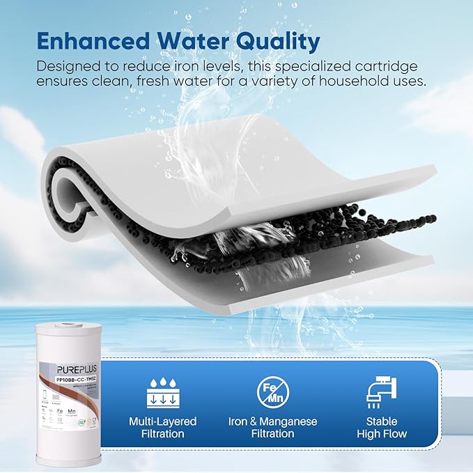 PUREPLUS 5 Micron 10" x 4.5" Whole House PP Sediment Resin Composite Water Softener Filter Cartridge for GE FXHTC,GXWH40L,GXWH35F,GNWH38S,Culligan RFC-BBSA,WRC25HD,Pentek RFC-BB,3Pack