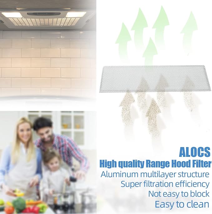 S99010370 Range Hood Grease Filter Replacement for Broan - PM250, PM390, 99010370, 2002603, B08087661, B08087922, AP5950107, SB08087661 Aluminum Grease Filter（2 Pack）