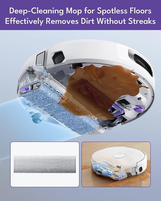 12 Pcs Accessories Kit for Narwal Flow Robot Vacuum Cleaner: 1 Main Brushes, 4 Side Brushes, 2 HEPA Filters, 3 Dust Bags, 1 Track Mop Pad, 1 Cleaning Brush