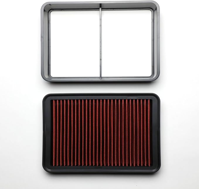 DNA Motoring AFPN-074-RD Clean Air Washable Drop In Panel Air Filter Enhance Engine Performance Power & Acceleration Improve [Compatible with 08-15 Mitsubishi Lancer / 07-13 Outlander]