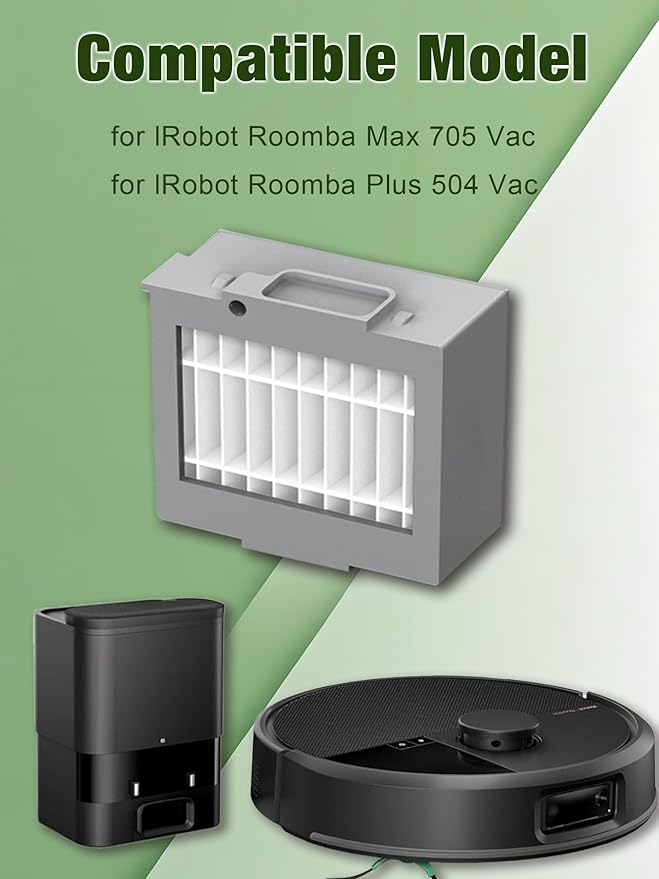 Max 705 & 504 HEPA Filters Replacement Parts for iRobot Roomba Max 705 Vac, Roomba Plus 504 Vac Robot Vacuum, 6-Pack