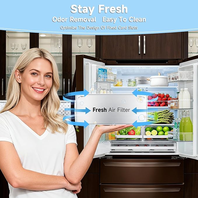 Refrigerator Fresh Air Filter Cover Decor Replace#: ADQ75493301 Compatible with LG ThinQ LRMVS3006S LRMDS3006S LLMXS3006S LRMDS3006D LRMVC2306S LRFDS3016S LRFVC2406S LRFXC2416S LRFXC2406D