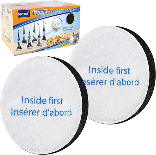KEEPOW Vacuum Filter Replacement Compatible With Eureka Powerspeed NEU180 NEU180C NEU182A NEU182B NEU12CT NEU186 NEU188 NEU188A NEU190 NEU192A, E10s, E20 Plus, Part #E0202, 2 Pack