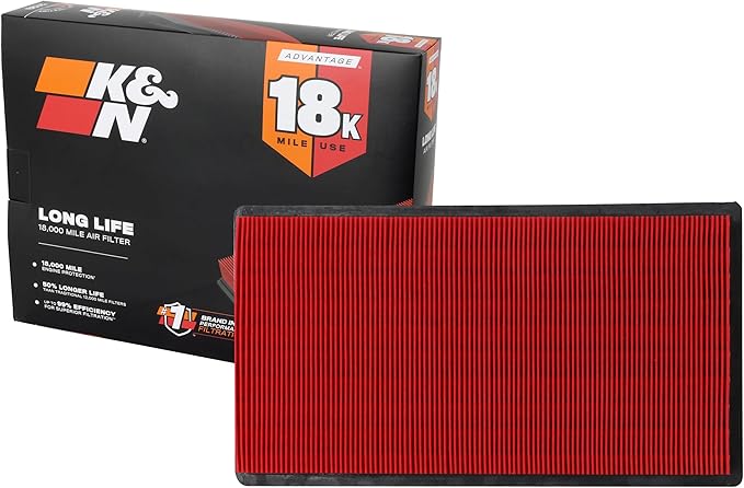 K&N Engine Air Filter: Long Life 18,000 Mile Replacement Air Filter: Compatible with 2007-2025 Ford/Lincoln/Mazda/Mercury: Vehicle Models (See Description for Select Models), KNA-2395