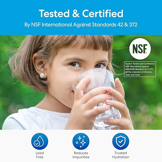 Brio 11" Under Sink Water Filter System for Kitchen & Bathroom Faucet | 3-Stage Single Housing 0.5 Micron Filters PFAS, Chlorine, Lead, Mercury+ | 10,000 Gallons or 2 Years | NSF 42 & 372 Certified