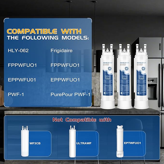 FPPWFU01 Water Filter & PureAir Ultra II PAULTRA2 Air Filter Combo Replacement for Frigidaire FRSS2623ASD, FRSS2623ASJ, FRSS26L3AFC, FRSS2623AW, 3 Combo