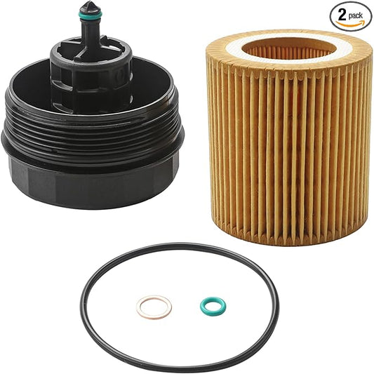 Engine Oil Filter Housing Cover Cap Compatible With BMW Vehicle E60 E70 E90 E93 F10 F30 128i 135i 528i 528i 328i 335i 530i 740i X3 X5 X6 Z4 Replace# 11427525334 11427566327 917-056