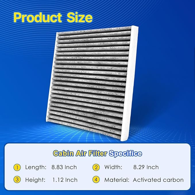 3 Pack Cabin Air Filter w/Activated Carbon Fits 2021-2026 Elantra, 2023-2025 Ioniq 6, 2024-2026 Kona/Kona Electric, Replace CF12820, 97133-L1000, 97133-N9100