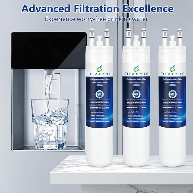 Compatible with Kenmore 9999, 469999, 46-9999, A0094E28261 Water and Ice, NSF Certified Refrigerator Water Filter, 3 Pack