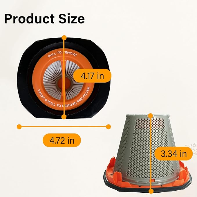 CMCVH001C1 Filter for Craftsman V20 Cordless Hand Vacuum CMCVH001C1, N900287 Filter for Black Decker BCHV001D1 BCHV001C1 BCHV001B Cordless Hand Vacuum Replacement Parts