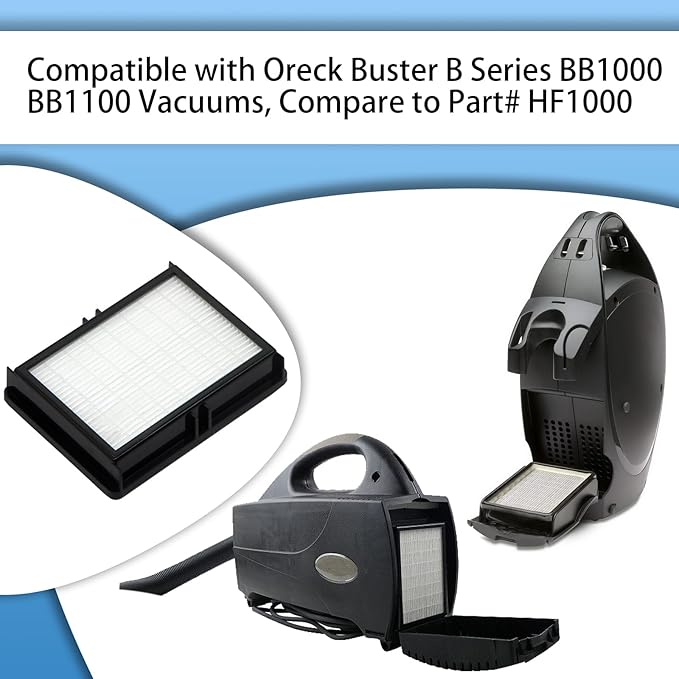 2 Pack HF1000 HEPA Filters Compatible with Oreck Buster BB1000, BB1100 Series and CC1600 Vacuums, Compare to Part# HF-1000