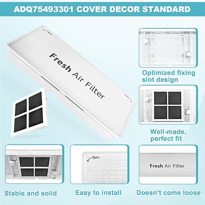 ADQ75493301 Replacement for LG Refrigerator air filter cover, LT120F fresh air filter cover Replacement Models LRMVS3006S LRMDS3006S LRMVC2306S LRMDC2306D LRFVC2406S LRFDS3016S SRFVC2416S