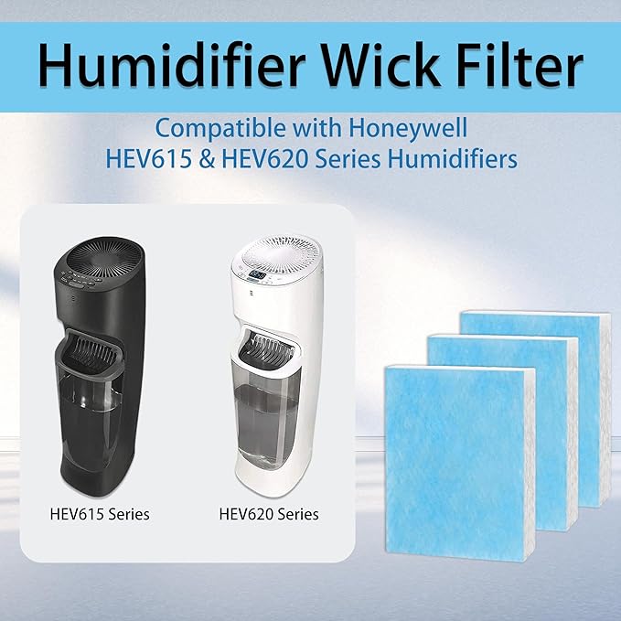 4 Pack HFT600 Humidifier Wick Filter T | Compatible with Honeywell HEV615 & HEV620 Series Humidifiers | Replacement Part HFT600PF1 HFT600pdq - Blue Layer Upgraded