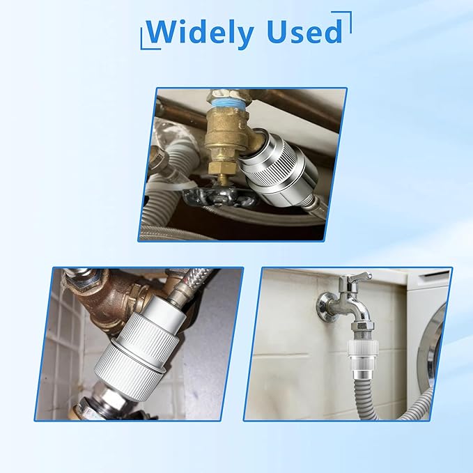Upgraded 85470 Washing Machine Water Filter, Micron Sediment Inline Filter with Aluminum Alloy Leak-Resistant Filter Head, Includes Replacement Filter, Fits Most Standard Washers
