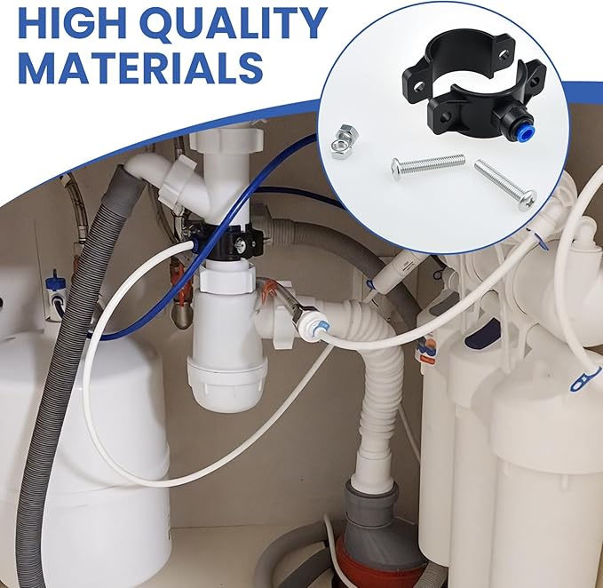 1 Pack Drain Saddle Valve with 1/4” Quick Connect for Under-Sink Reverse Osmosis Systems Fit RO System Water Filter