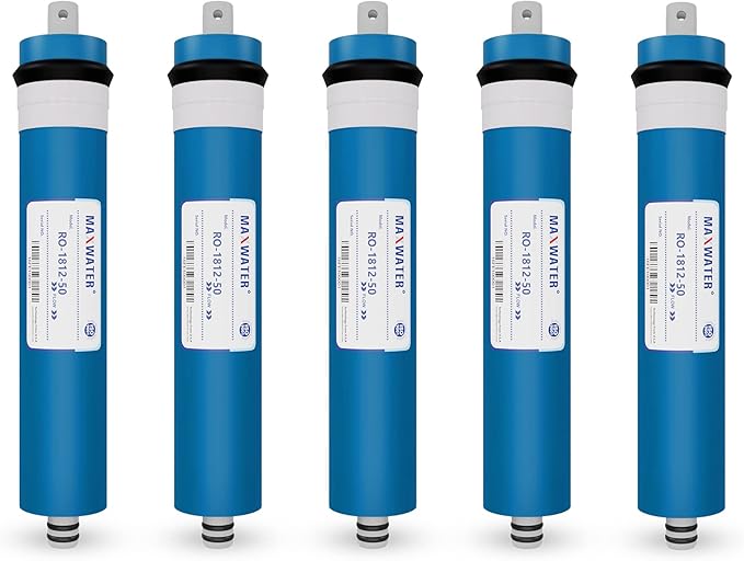 50 GPD Reverse Osmosis RO Membrane Under Sink Drinking Water Filter Purifier System, Universal Fit Replacement Cartridge for FLTMEME50, MC7, WP560018, TW30-1812-50-5 Packs