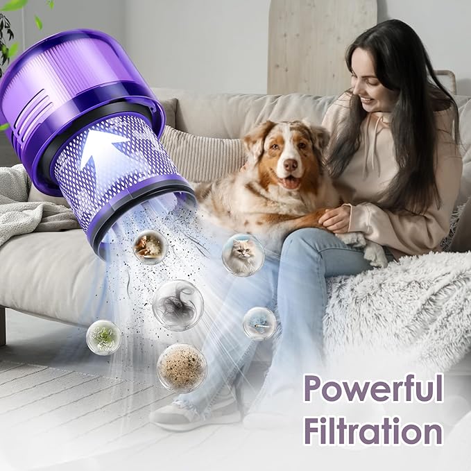 3 Pack V11 Vacuum Filters Replacement for Dyson V11 Cordless Vacuum, V11 Animal V11 Torque Drive V11 Complete V11 Extra V15 Detect V15s Detect Submarine Vacuums Replace Part # 970013-02 & 970013-03