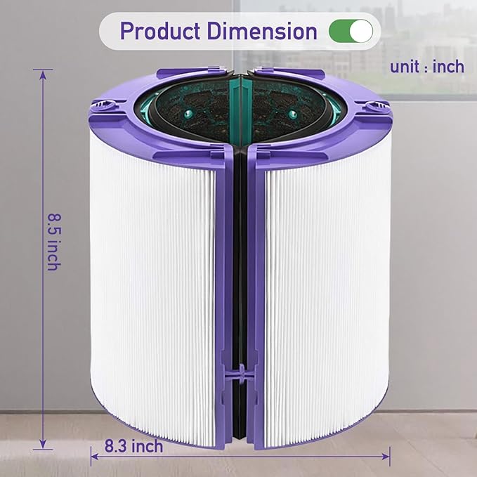 Filter Replacement for Dyson TP04 HP04 - DP04 TP05 DP05, Replace Part No. 968707-04,968708-04,969048-01.