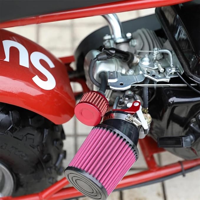 212cc Air Filter Valve Cover Breather, 12mm Inlet Mini Car Cold Air Intake Filter Cleaner, Crankcase Breather for Mini Bike Go Kart, Compatible with 196cc 6.5hp CT200U BT200X (Gray)