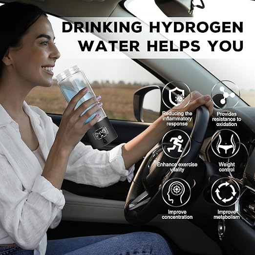 Hydrogen Water Bottle Generator with SPE/PEM–Portable Molecular Hydrogen Rich Water Machine, Rechargeable,5000 ppb,LED Timer for Home, Office, Travel, Sports,Birthday & Christmas Gift