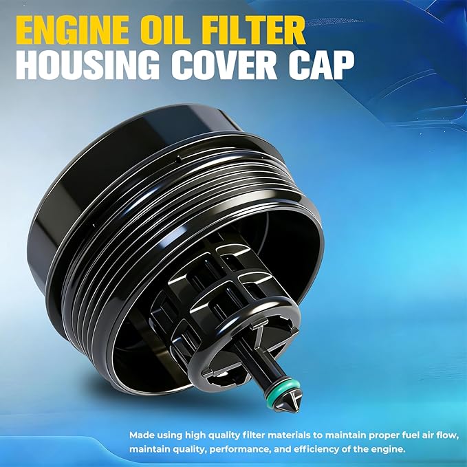 Oil Filter Housing Cover Cap Assembly for BMW X5 X3 328i 335i 528i 128i X6 323i 525i 325xi 328xi 330xi 335xi 525xi 528xi 530xi 535xi 740Li 135i 530i 740i - Replaces 11427525334
