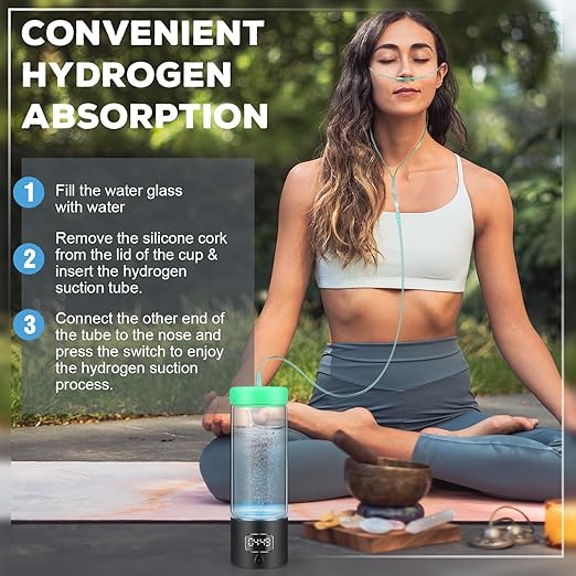 Hydrogen Water Bottle Generator with SPE/PEM–Portable Molecular Hydrogen Rich Water Machine, Rechargeable,5000 ppb,LED Timer for Home, Office, Travel, Sports,Birthday & Christmas Gift