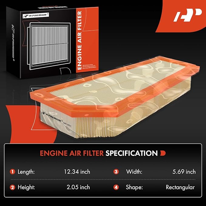A-Premium Engine Air Filter Compatible with Mercedes-Benz W204 W205 C250, R172 SLK250, 2012 2013 2014 2015, L4 1.8L, Flexible Panel, Replace# 2710940304