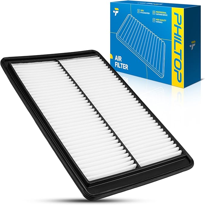 PHILTOP Engine Air Filter, Compatible with CA10494 Pontiac Solstice 2006-2009, Saturn Sky 2007-2010, Fisker Karma 2012, Improve Engine Performance, Rigid Panel