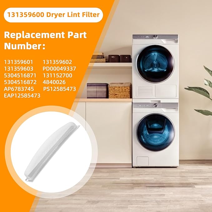 AMI PARTS 131359600 Dryer Lint Filter Case Screen Replacement Parts Fit for frigi-daire, ken-more - Repalce 5304516871, 131152700, 131359601, 131359602, 131359603, 5304516872, etc