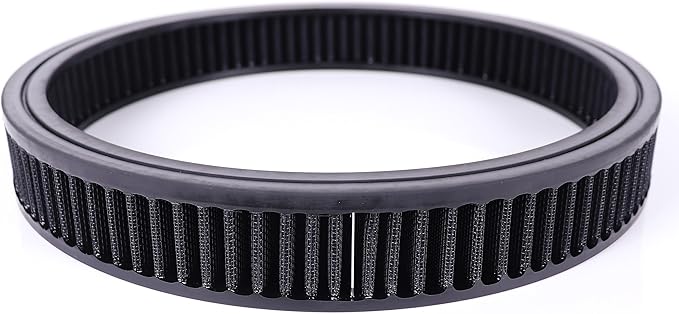 14"x2"Air Cleaner Air Filter Element Round Replacement Washable Reusable Compatible with Chevrolet Buick Ford GMC Mopar Oldsmobile Pontiac Cotton Fiber High Flow (Black)