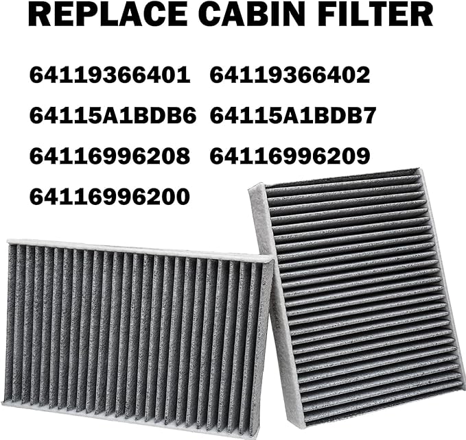 Engine Cabin Air Filters Compatible with BMW X5 X7 X6 BMW5 530i 540i 530e 740i 745e 745Le xDrive 840i Gran Coupe xDrive BMW Engine Cab AC Air Filtration 13718577170 64119366401 64115A1BDB6