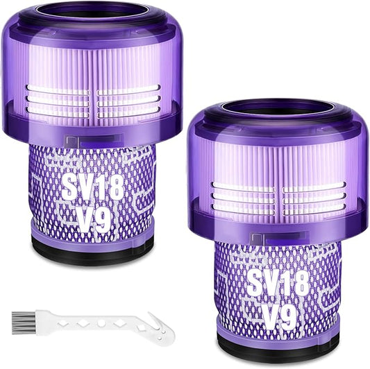 2 Pack V9 SV18 Vacuum Filter Replacement for Dyson V9 Motorbar Cordless Vacuum, for Dyson SV18 Digital Slim Fluffy Extra Pro Cordless Vacuum, Part No. 970612-01