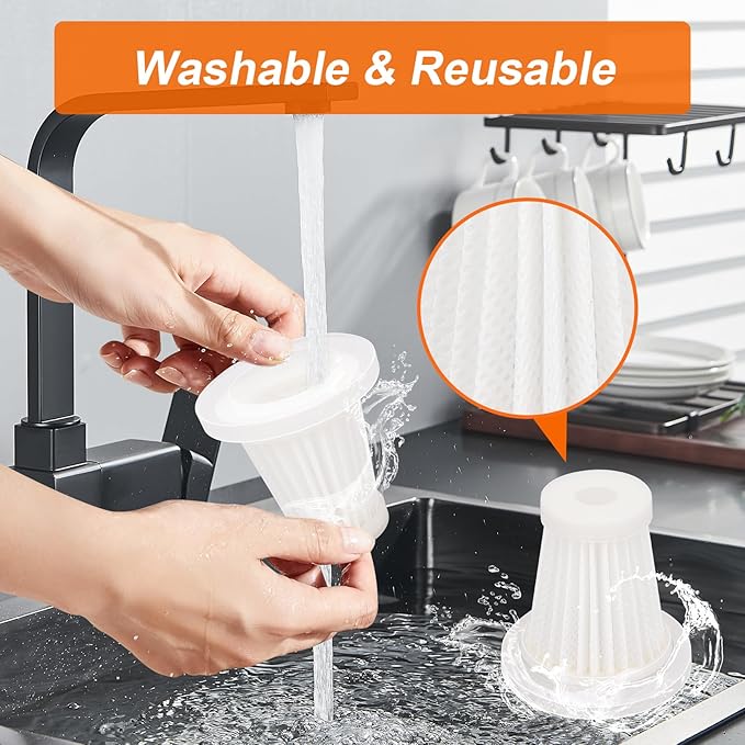 Filters Replacement Compatible with Saker, Sakerplus, Fanisic, Ekbas, Seyicot, PeroBuno, XCOOL, HRYCF, Yomile, Piwosa, Houscly Handheld Vacuum Cleaner(6 PCS)