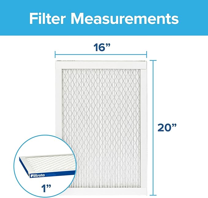 Filtrete 16x20x1 AC Furnace Air Filter, MERV 13, MPR 2200, Elite Allergen, Bacteria & Virus Filter, 3-Month Pleated 1-Inch Electrostatic Air Cleaning Filter, 6-Pack (Actual Size 15.69x19.69x0.78 in)