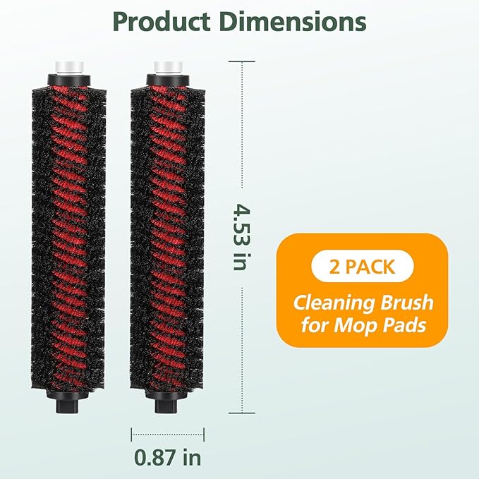 isinlive 2 PCS High-Speed Cleaning Brush for Mop Pads Compatible with Roborock S8 Pro Ultra and S7 MaxV Ultra Robot Vacuum Cleaner, Detachable and Washable Self-Cleaning Rolling Brush