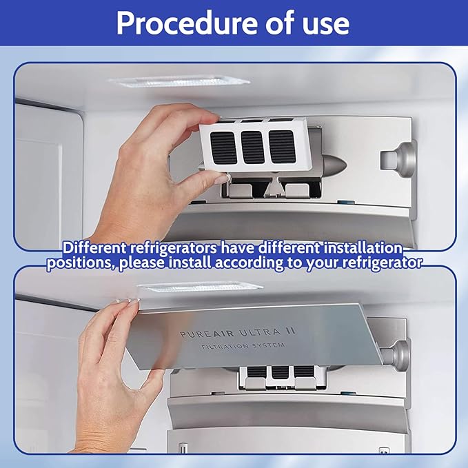 3-Pack Refrigerator Air Filter for Frigidaire Paultra2 Pure Air Ultra 2, Pureair Ultra II, Compatible with Electrolux Refrigerators - Replaces 242047805, 5303918847, EAP12364179