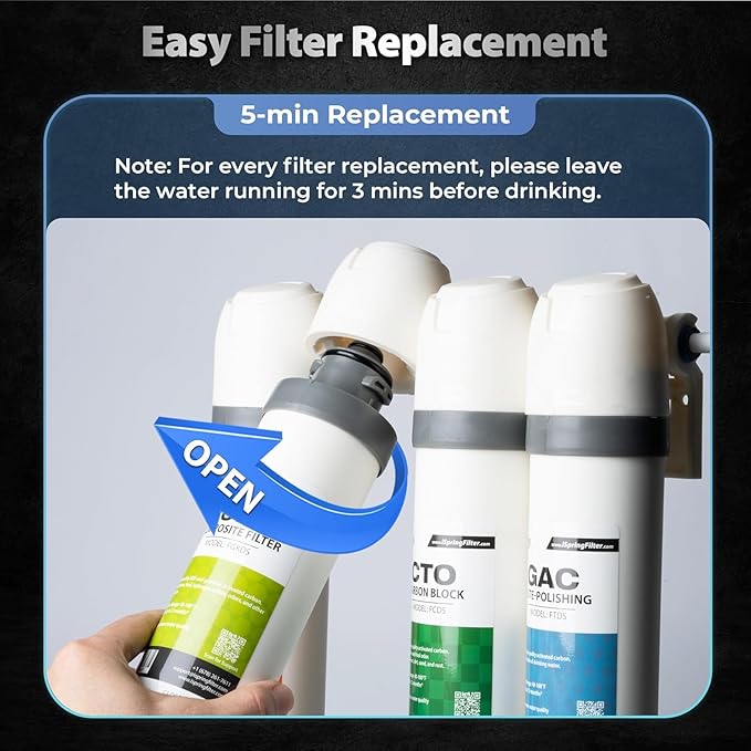 iSpring F5DS-PF Full Filter Replacement Set, Fits DS4B-PF & DS4S-PF Bottleless Water Dispenser, Up to 12 Months Based on Use & Water Quality, Includes 2x FPDS, 1x FCPFDS, 1x FGKDS and 1x FTDS