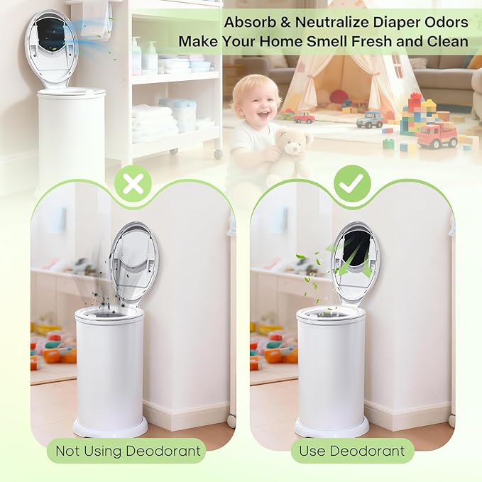 Diaper Pail Carbon Filters, 6-Pack Compatible with Ubbi Steel Diaper Pail, Long-Lasting Odor Control with Activated Charcoal, Replacement Filters for Diaper Pail