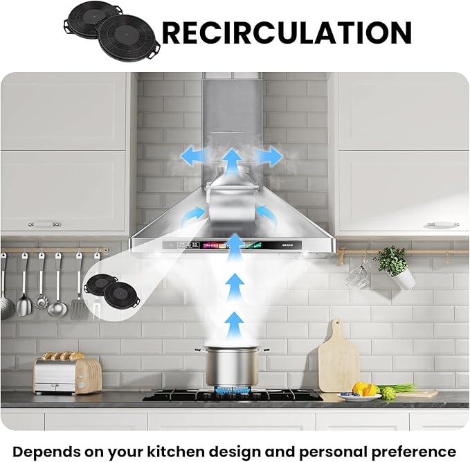 CACF006 Range Hood Carbon Filters, Replacement Charcoal Filters for Ductless Ventilation, Carbon Filters for Recirculation