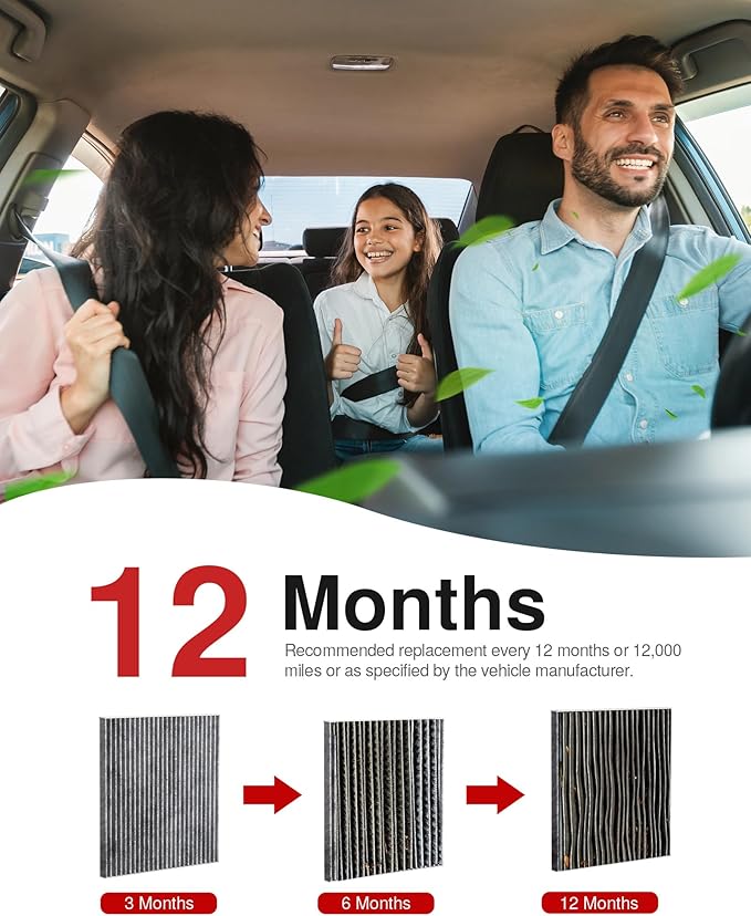 Puroma Cabin Air Filter with Activated Carbon, Replacement for CF11819, Hyundai Azera, Santa Fe, Sonata, Chevrolet Captiva Sport, Equinox, GMC Terrain, Kia Cadenza, Optima, Sedona, Saturn Vue