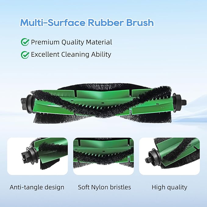 Y0140 Compatible with iRobot Roomba Combo Essential Q011, Y0140, Q0120, Y0110, Y0112, 104, 105, 106 Vac/Combo, 108, 1010, 1020, Q0520, 1 Bristle Roller, 4 Filters, 4 Side Brushes, 1 Cleaning Tool