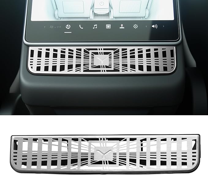 Rear Condition Air Vent Outlet Cover for 2025 2026 Tesla Model Y Juniper Accessories Air Flow Vent Grille Protection Upgraded stainless steel and ABS