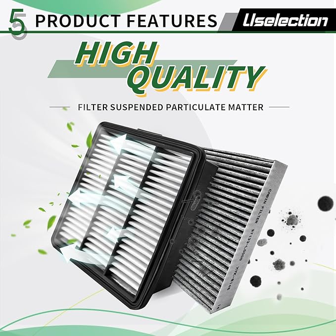 Cabin Engine Air Filter W/Activated Carbon Kit for Elantra (2021-2025Only Gas), for Kona (2024-2025), Replaces 28113-AA100, 97133-L0000