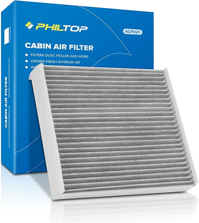 PHILTOP Cabin Air Filter w/Activated Carbon, Compatible with CF12150 Ford F-150 2015-2024, F-250 F-350 F-450 F-550 Super Duty, Expedition 2018-2024, Fit for Lincoln Navigator