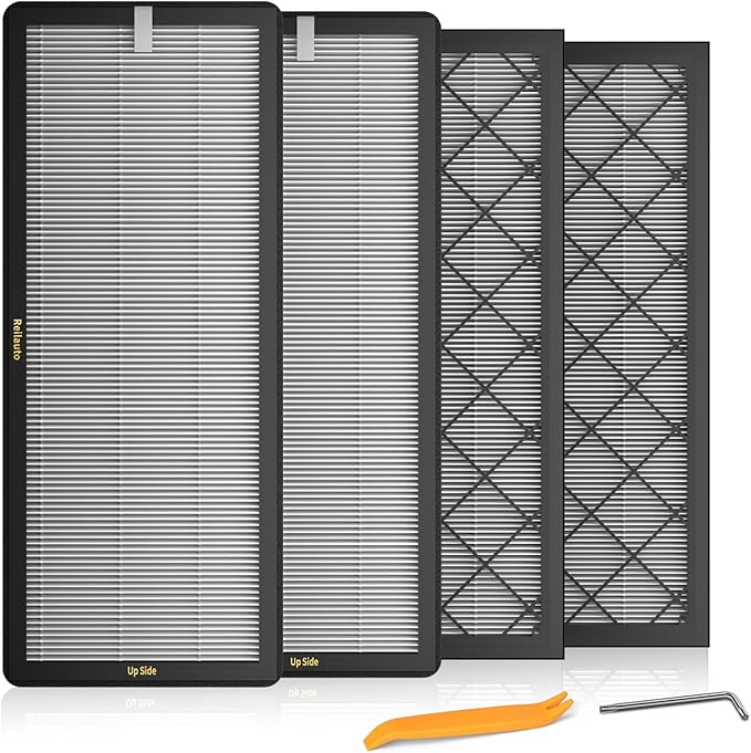 Tesla Model Y Frunk Air Filter Replacement, Front Trunk HEPA Air Intake Filter Kit with Activated Carbon for 2021-2025 Tesla Model Y Accessories, 4 Pack