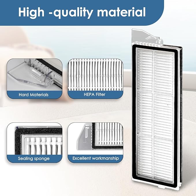 (5 Pack) S8 MaxV Ultra Replacement HEPA Filters Compatible With Roborock S8 MaxV Ultra/ S8 Max Ultra Robotic Vacuum Cleaner, Accessories Kit Filters, S8 MaxV Ultra filter 5 Pieces
