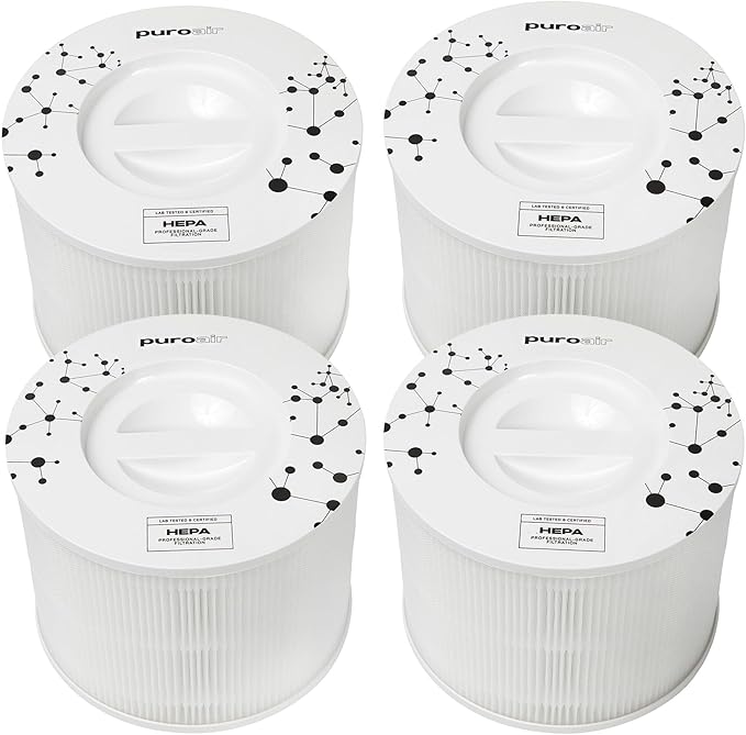 PuroAir 240 Replacement Filter - Genuine Puro Air 240 Filter Replacement - Official PuroAir Air Purifier HEPA Filter with CarbonTech Filters 99.9% of Pollen, Dust, Pet Dander, Smoke, Odors (4PK)